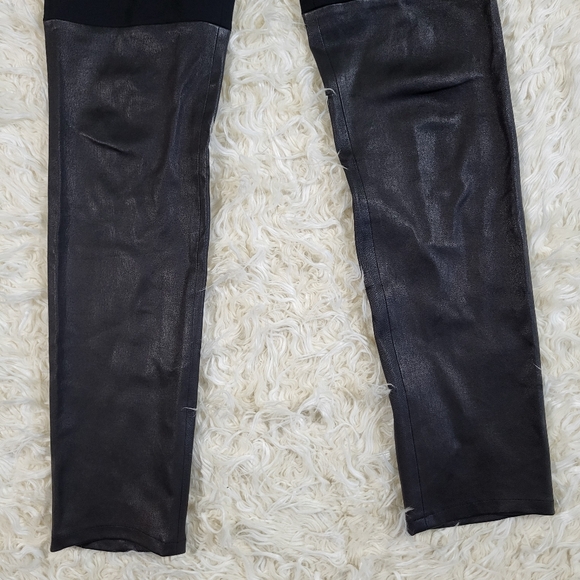 VINCE Mixed Media Ponte Knit Leather Leggings Size Large - Picture 3 of 14